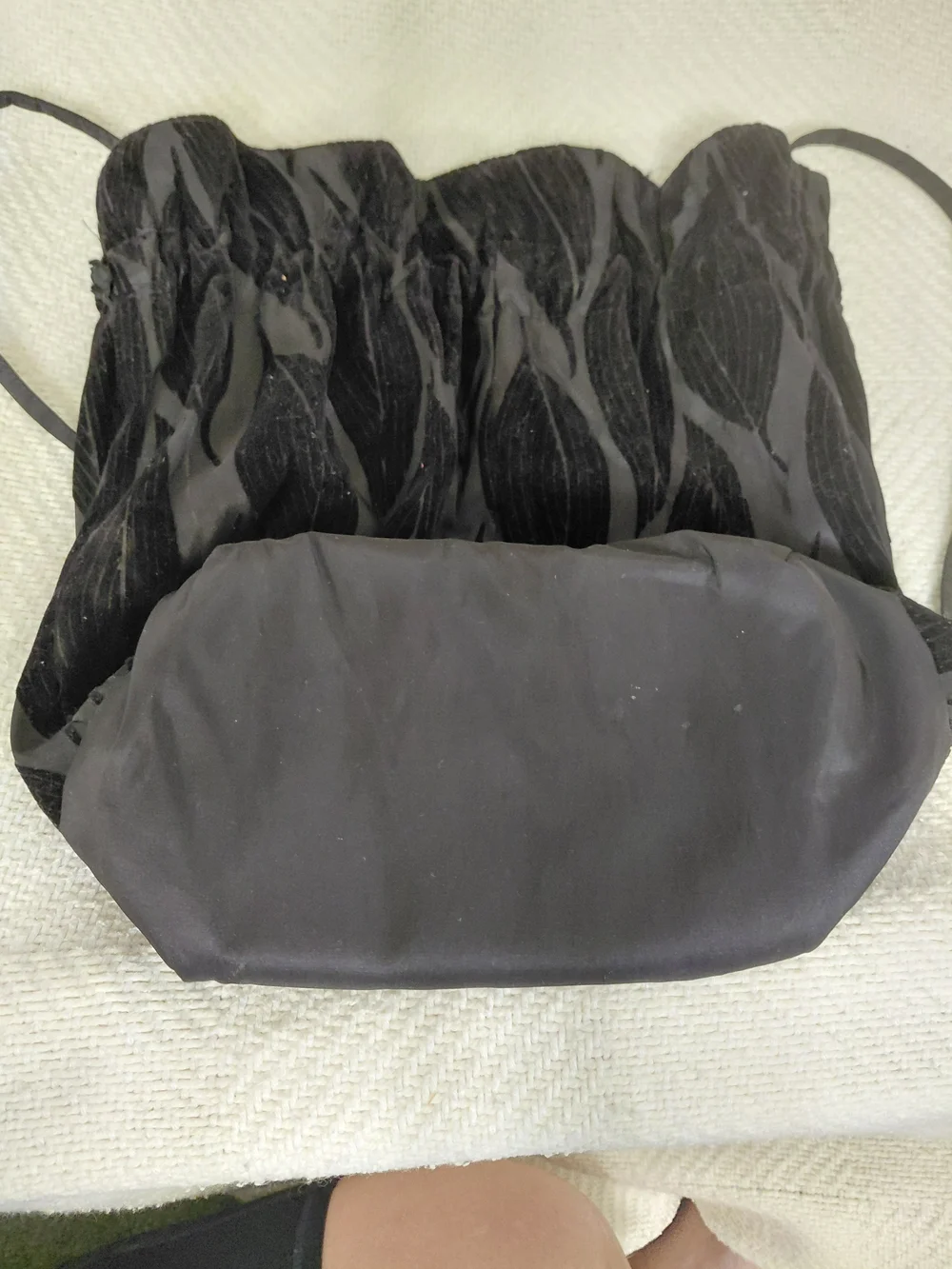 Black Velvet Drawstring Evening Pouch